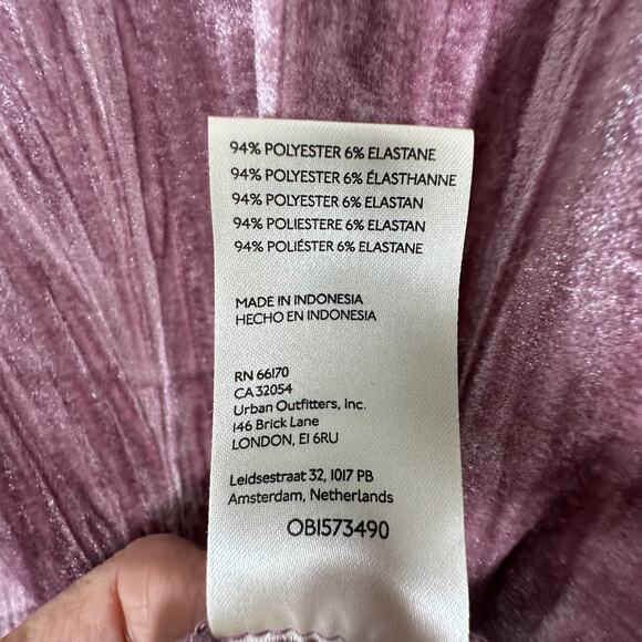 Anthropologie Pilcro Top Womens Medium Pink Velvet Mock Neck Short Sleeve - Picture 4 of 5